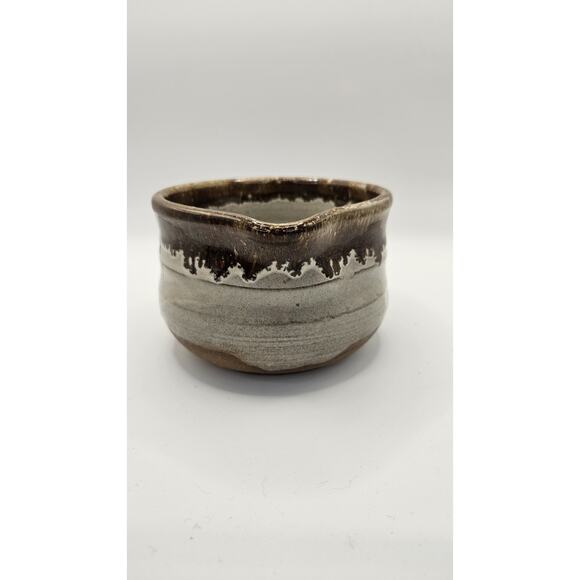 Handmade Studio Pottery Mug Pitcher Brown Glazed Pottery Signed 3.5" - Picture 4 of 8